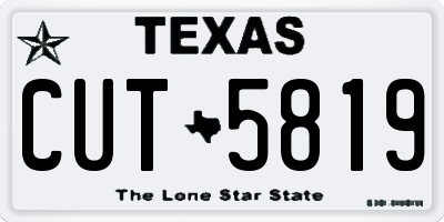 TX license plate CUT5819