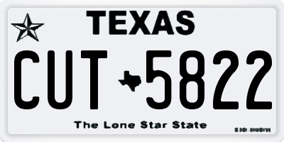 TX license plate CUT5822