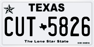 TX license plate CUT5826