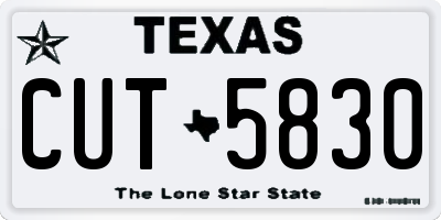 TX license plate CUT5830