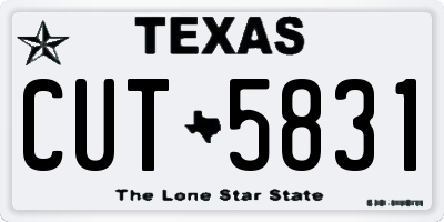 TX license plate CUT5831