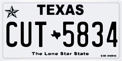 TX license plate CUT5834