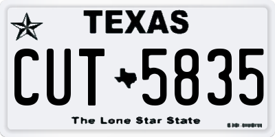 TX license plate CUT5835