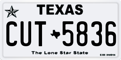 TX license plate CUT5836