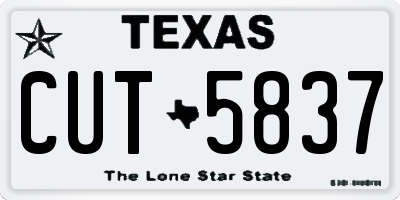 TX license plate CUT5837