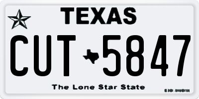 TX license plate CUT5847