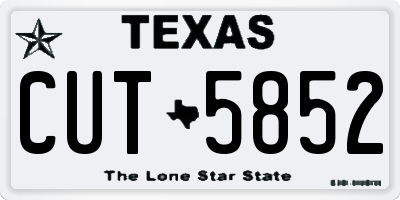 TX license plate CUT5852