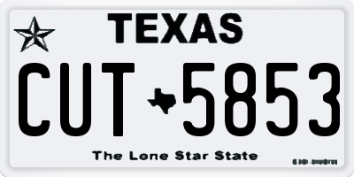 TX license plate CUT5853