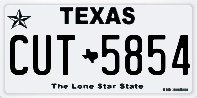 TX license plate CUT5854