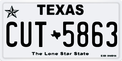 TX license plate CUT5863
