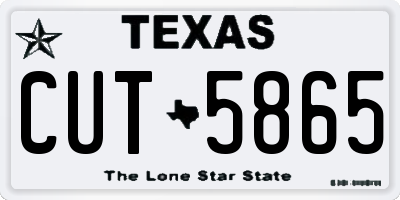 TX license plate CUT5865