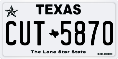 TX license plate CUT5870