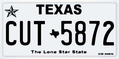 TX license plate CUT5872