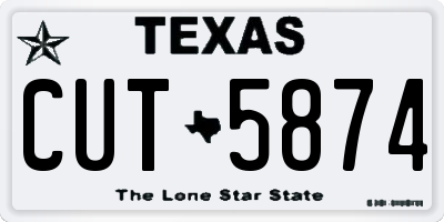 TX license plate CUT5874