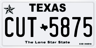 TX license plate CUT5875
