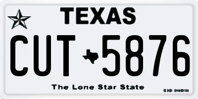 TX license plate CUT5876