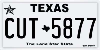 TX license plate CUT5877