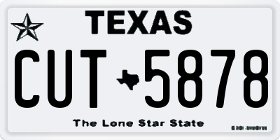 TX license plate CUT5878