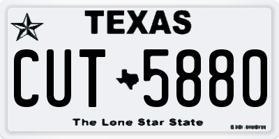 TX license plate CUT5880