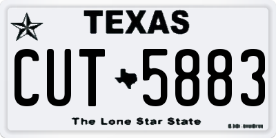 TX license plate CUT5883