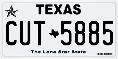 TX license plate CUT5885