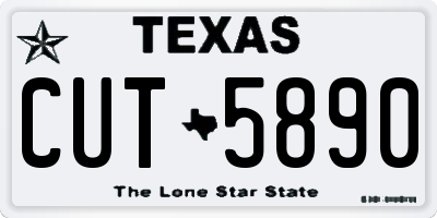 TX license plate CUT5890