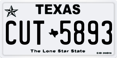 TX license plate CUT5893