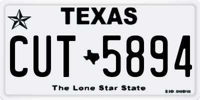 TX license plate CUT5894