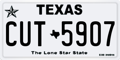TX license plate CUT5907