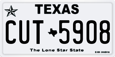 TX license plate CUT5908