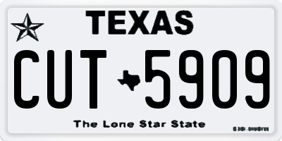 TX license plate CUT5909