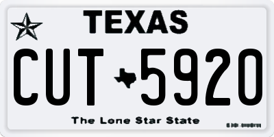 TX license plate CUT5920