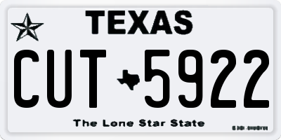 TX license plate CUT5922