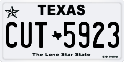 TX license plate CUT5923