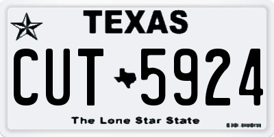 TX license plate CUT5924