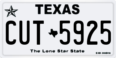 TX license plate CUT5925