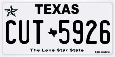 TX license plate CUT5926