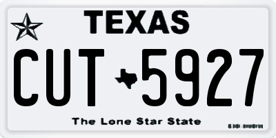 TX license plate CUT5927