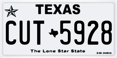 TX license plate CUT5928