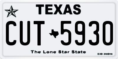 TX license plate CUT5930