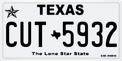 TX license plate CUT5932