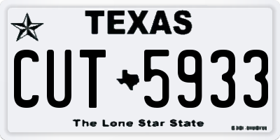TX license plate CUT5933