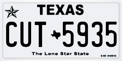TX license plate CUT5935