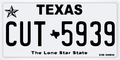 TX license plate CUT5939