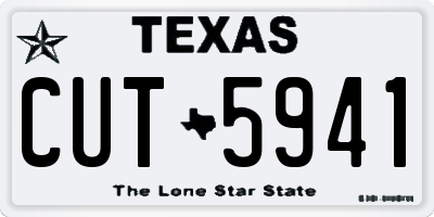 TX license plate CUT5941