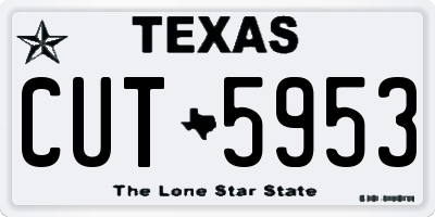 TX license plate CUT5953