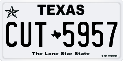 TX license plate CUT5957