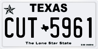 TX license plate CUT5961