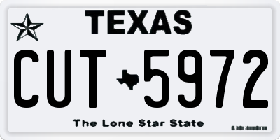 TX license plate CUT5972