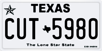 TX license plate CUT5980